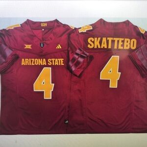 😄Cam Skattebo Stitched Maroon Jersey Vapor Red😂